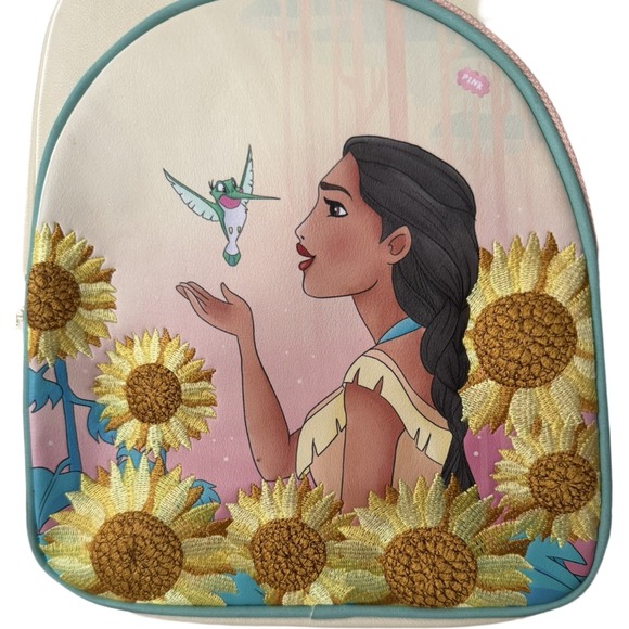 Loungefly Disney Pocahontas Sunflower Mini Backpack Embroidered Vegan Leather main image 8